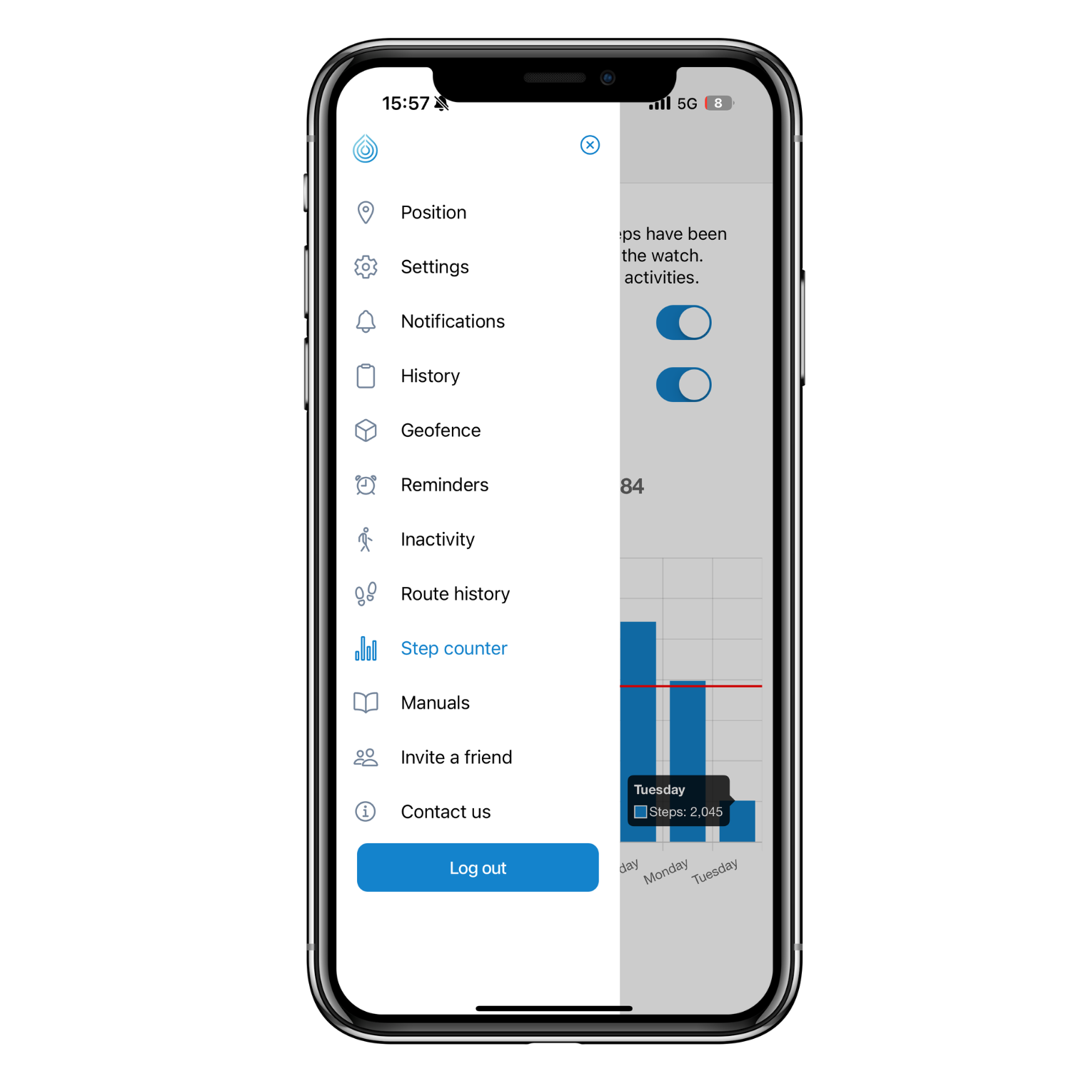 1. Stegraknare (App bilder engelska)
