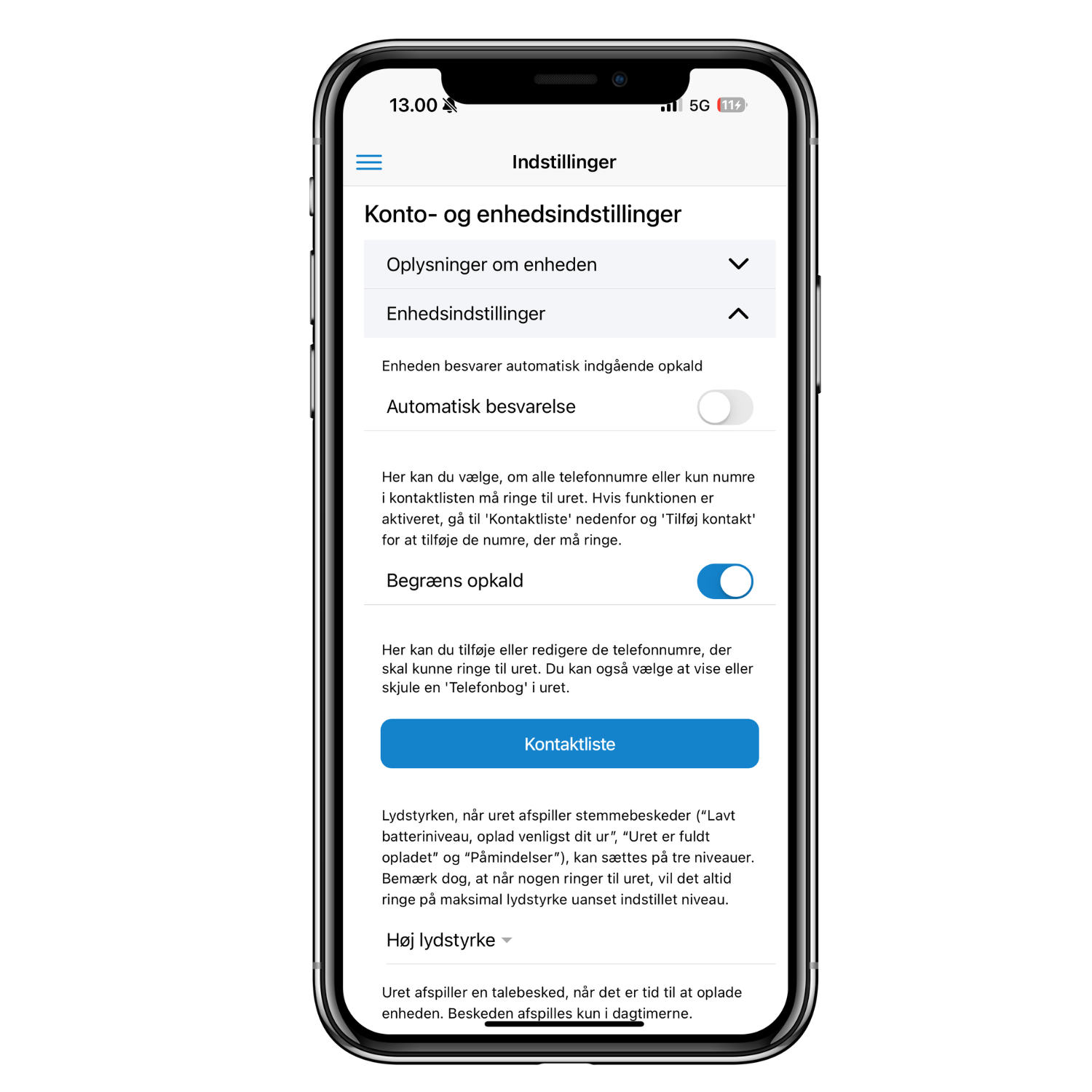 1.Kontaktlista (app bilder danska)