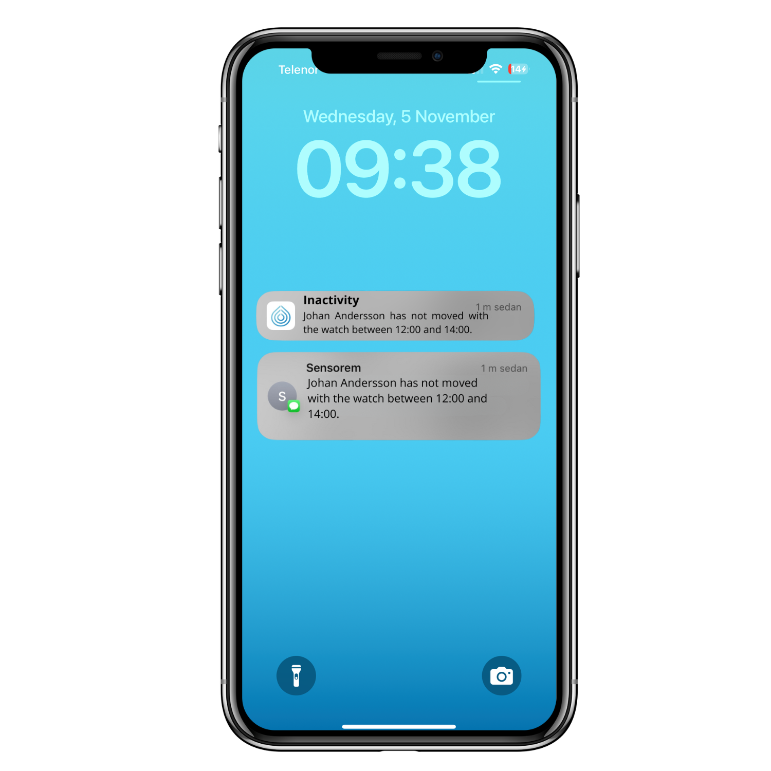 4. Inaktivitetslarm - Engelska -(app bilder)