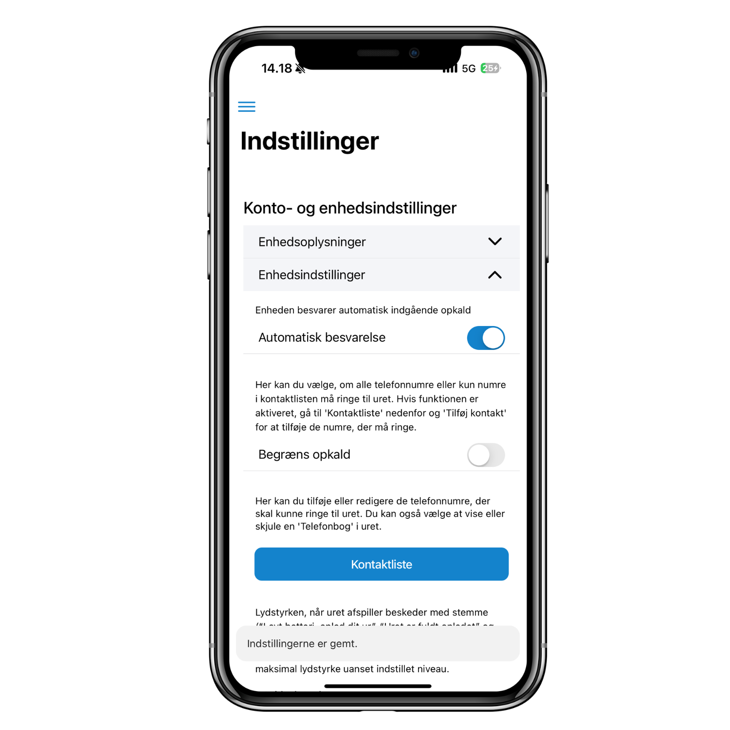 2. Högtalartelefon - Danska