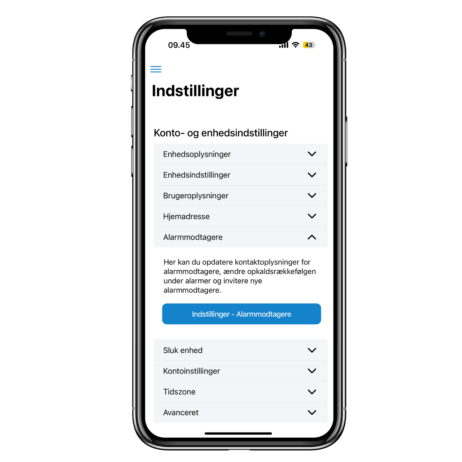 2. Larm - app bild (Danska)