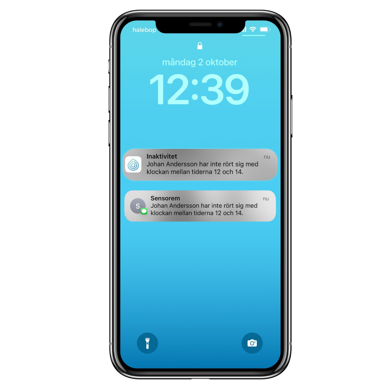 Sensorems trygghetslarm kan larma när man blivit oväntat inaktiv eller stilla