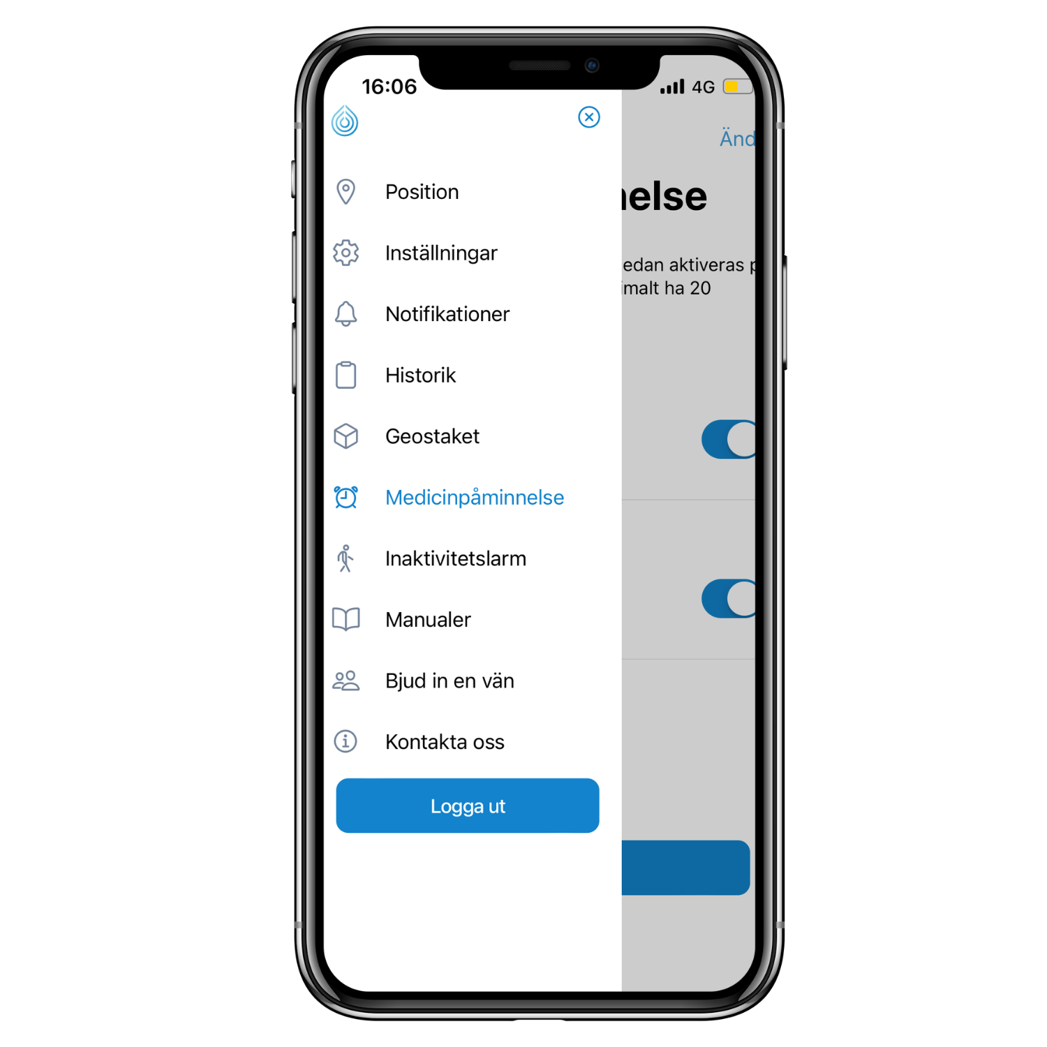 Sensorems trygghetslarm i GPSklocka. Smartklocka med medicinpåminnare och app