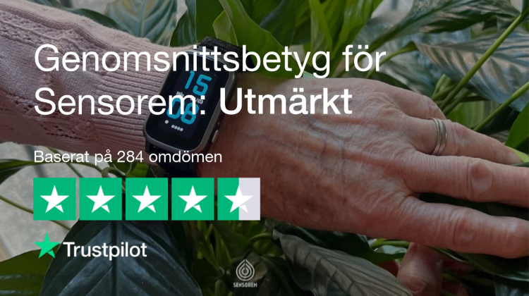 Sensorem trygghetslarm och larmklocka med gps för äldre. Användare på Trustpilot ger Sensorem betyget "Utmärkt"