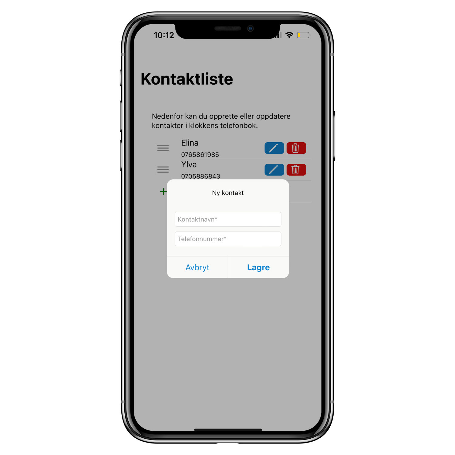 Sensorem_Trygghetslarm_Personlarm_Telefonbok_Norsk_Skärmbild